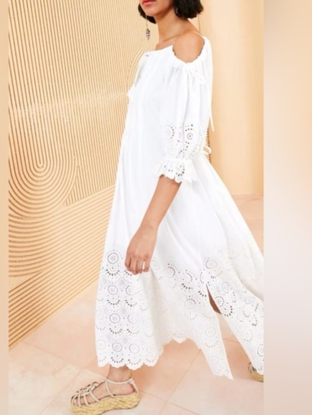 ULLA JOHNSON White Midi Dress